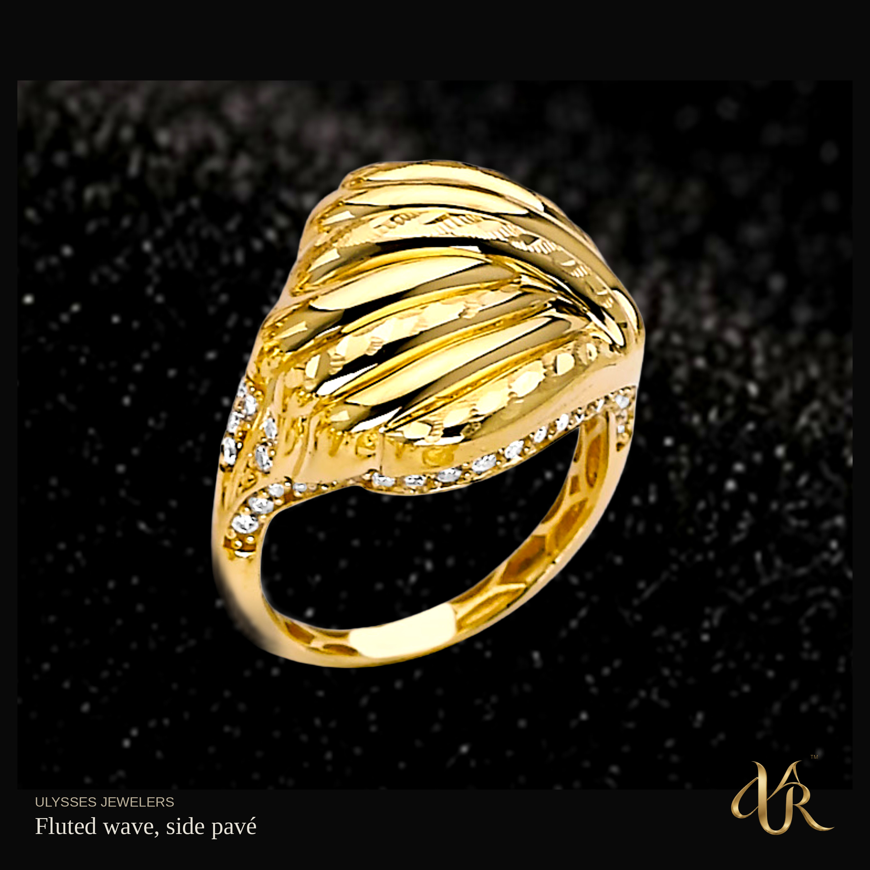 Fluted wave, side pavé