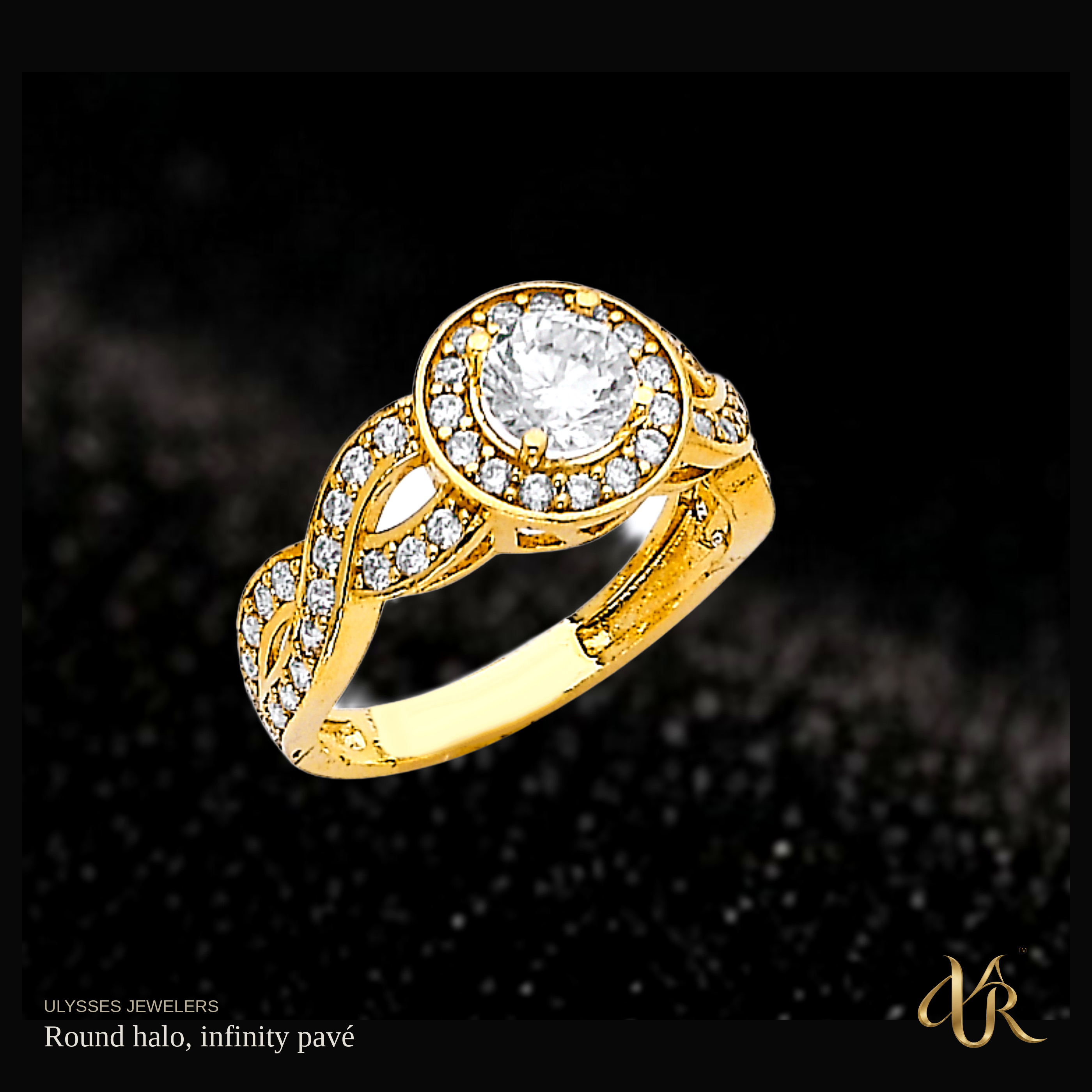 Round halo, infinity pavé