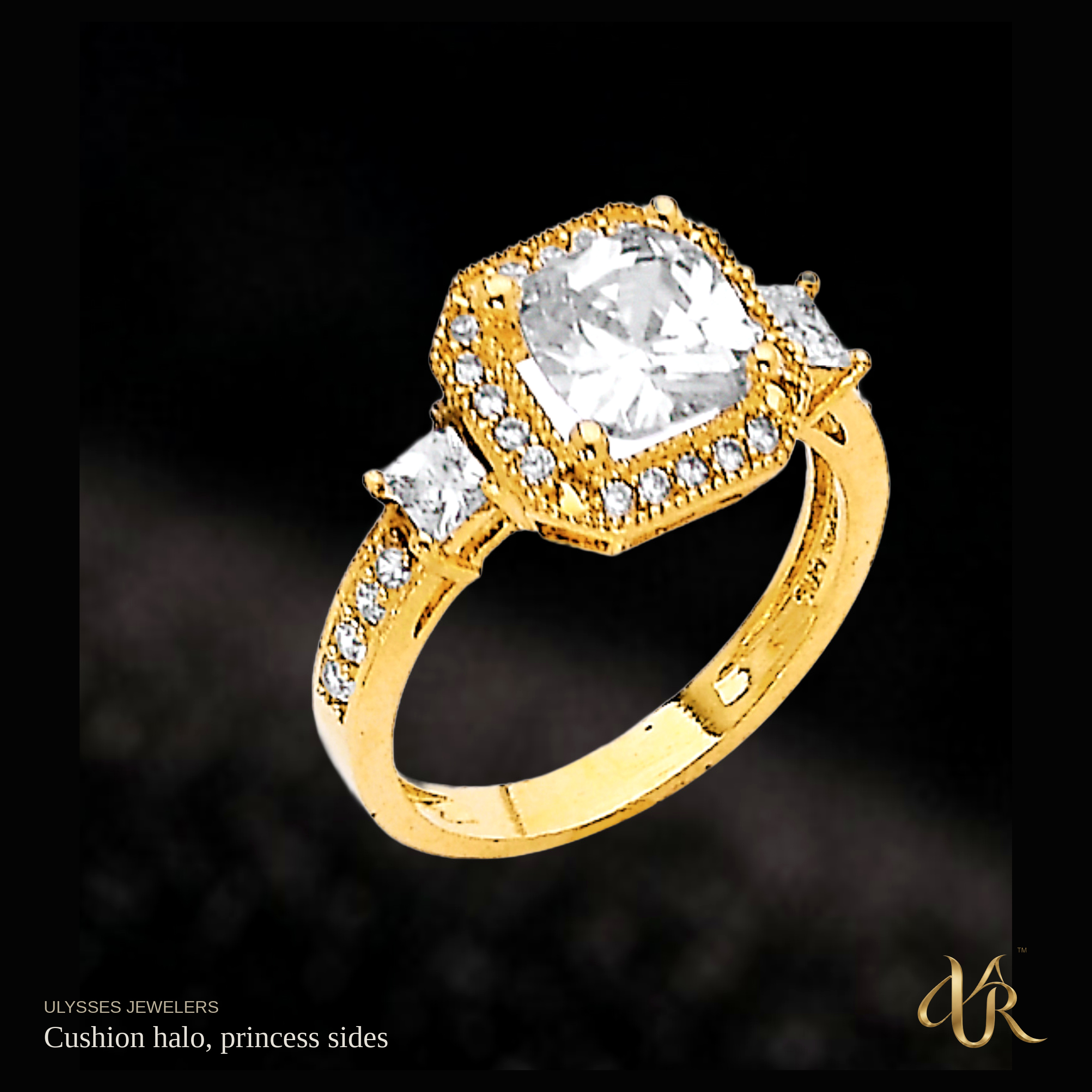 Cushion halo, princess sides