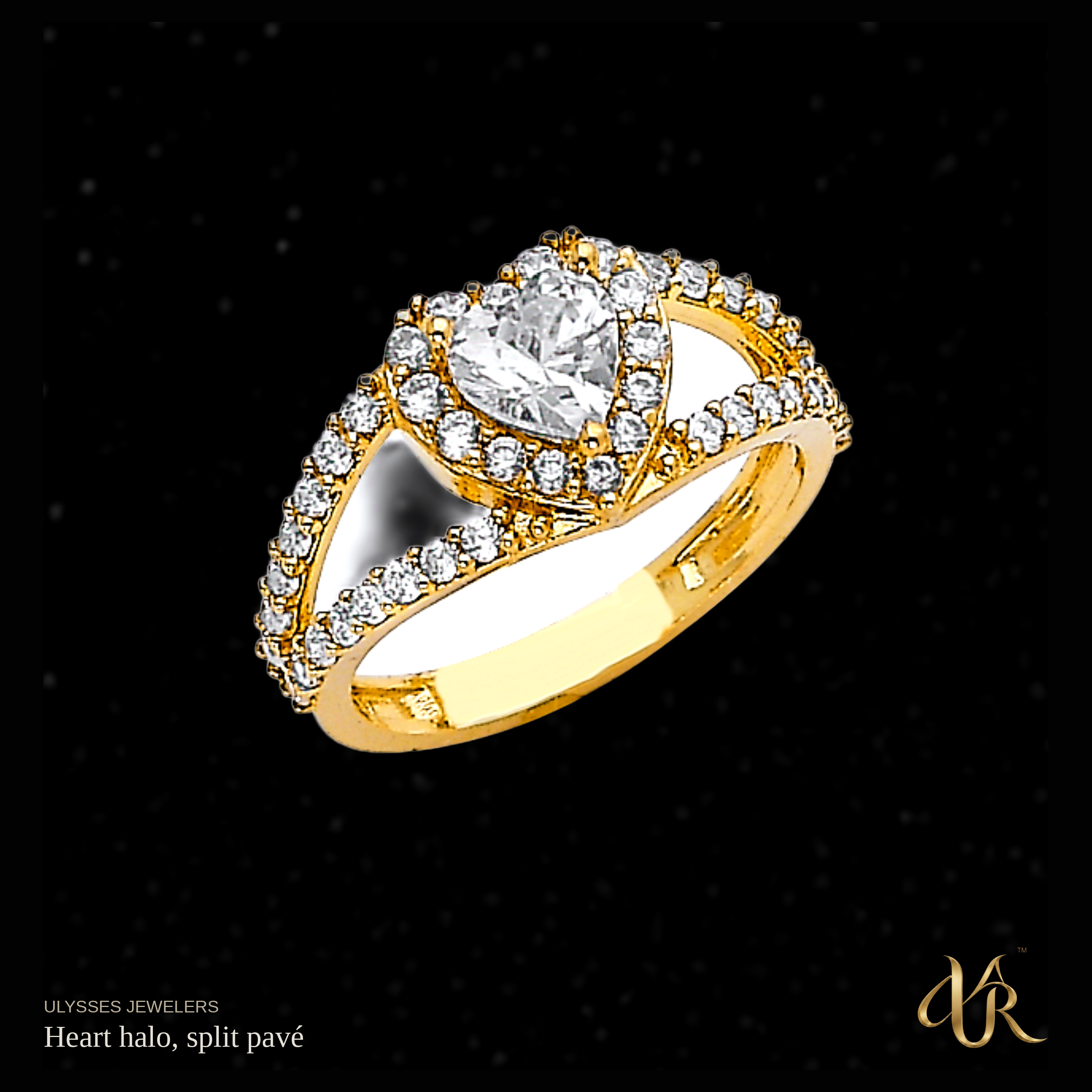 Heart halo, split pavé