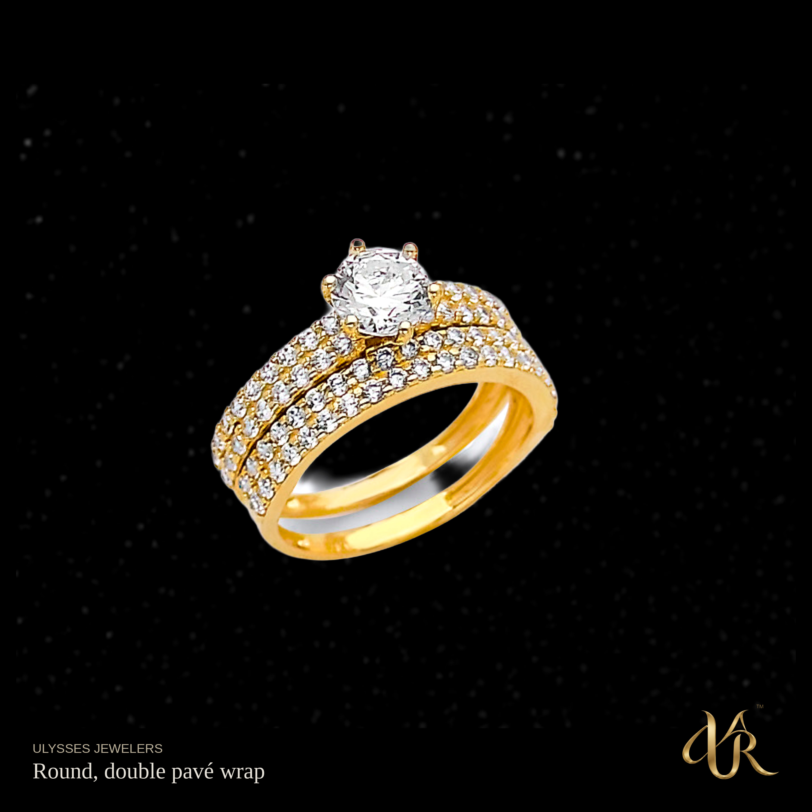 Round, double pavé wrap