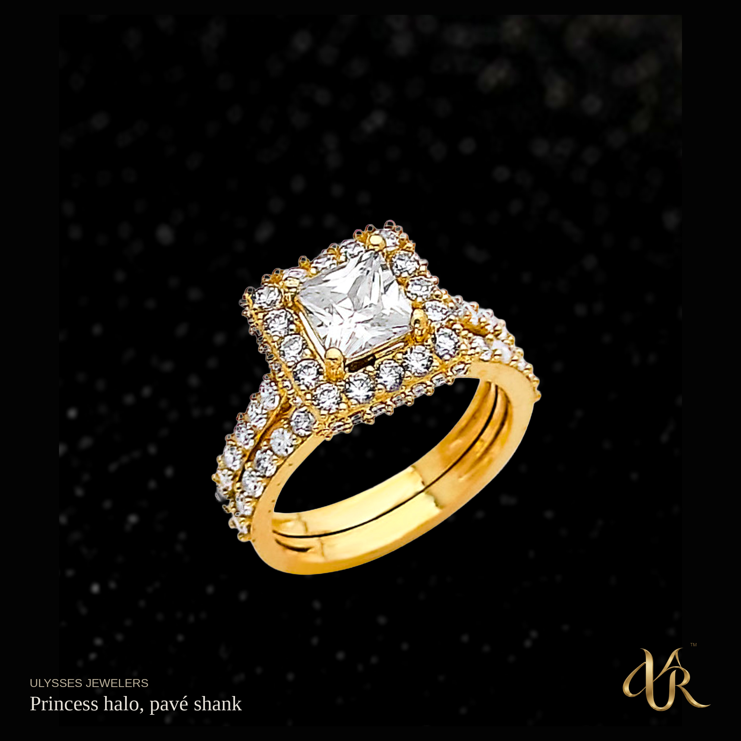 Princess halo, pavé shank