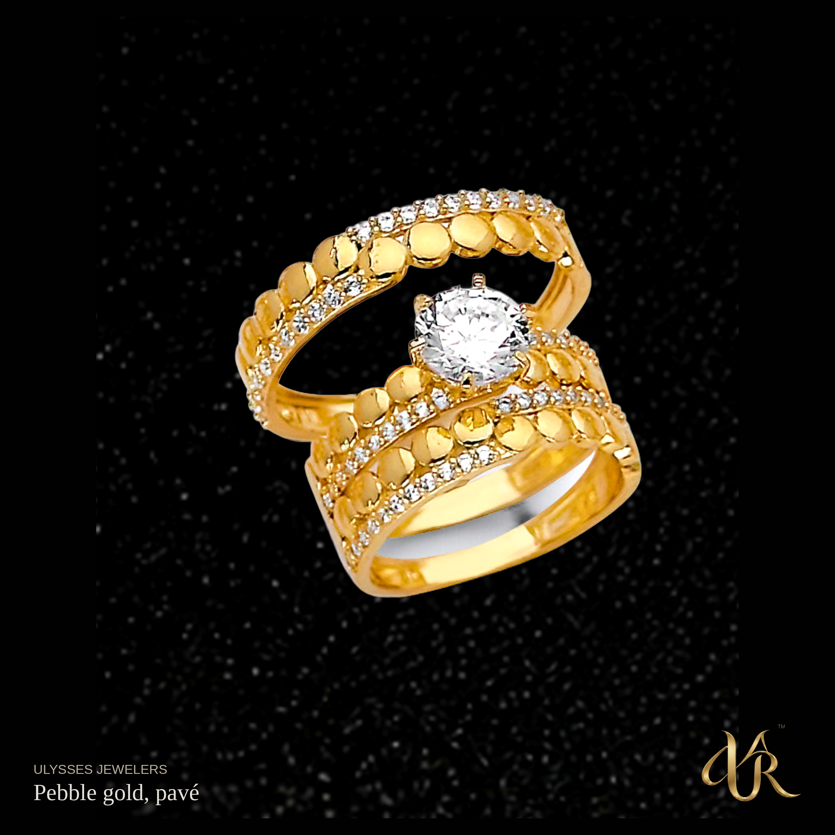 Pebble gold, pavé