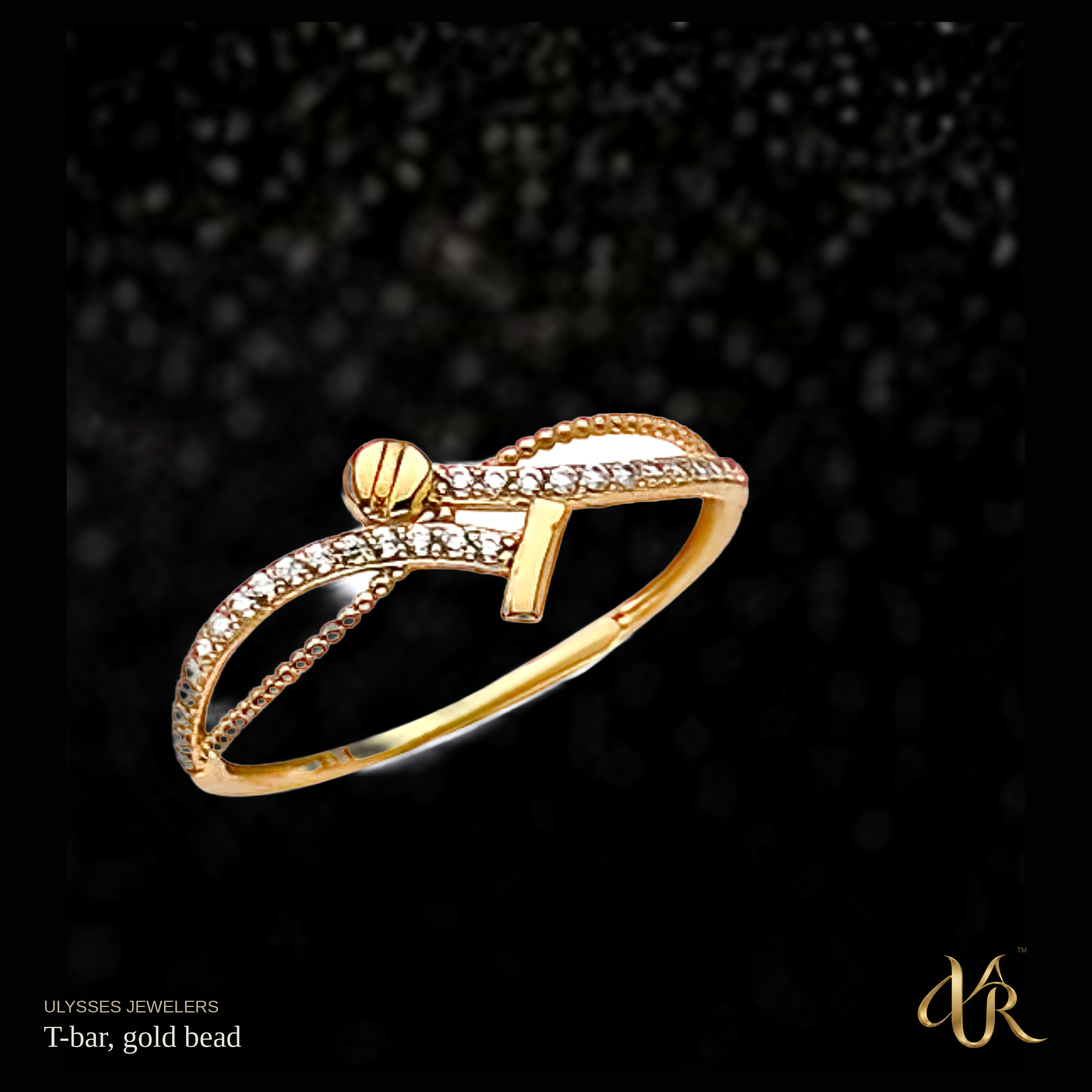 T-bar, gold bead