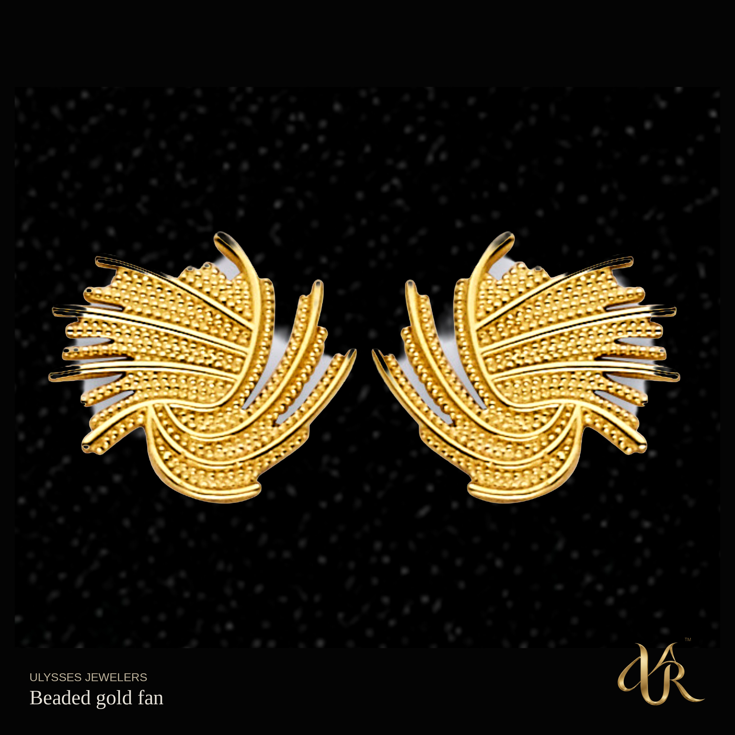 Beaded gold fan