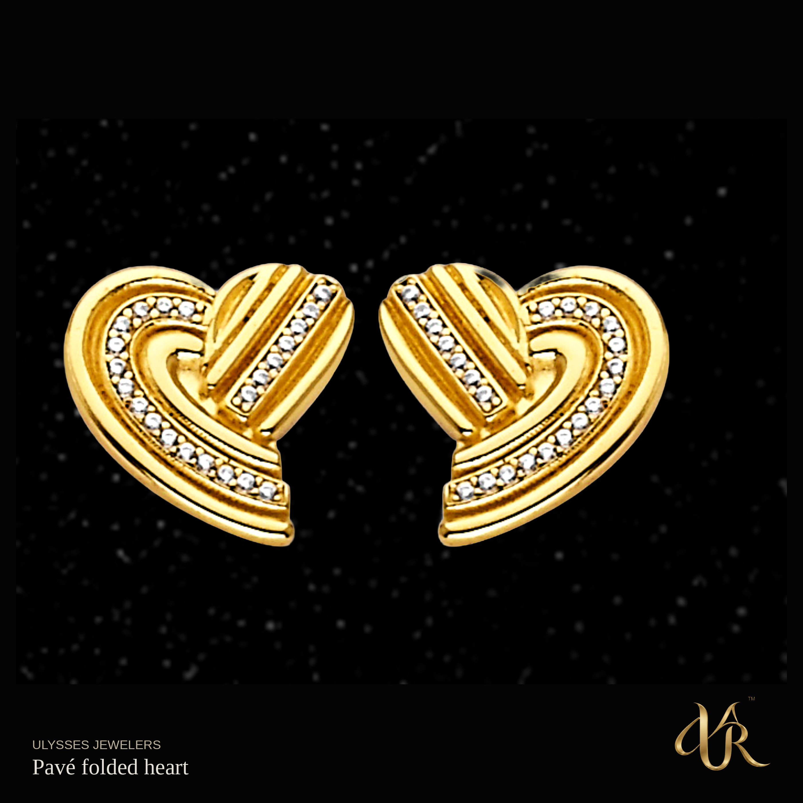 Pavé folded heart