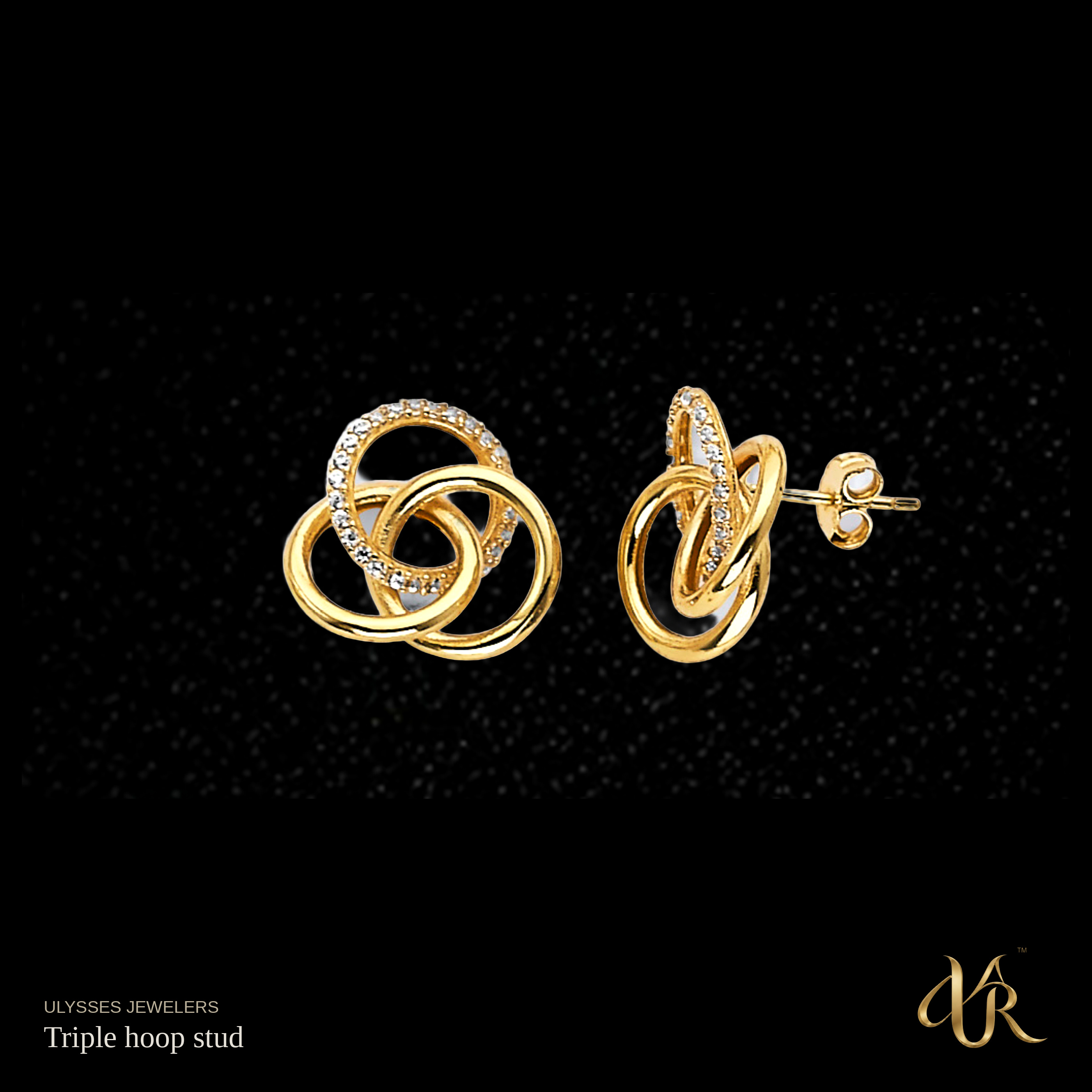 Triple hoop stud