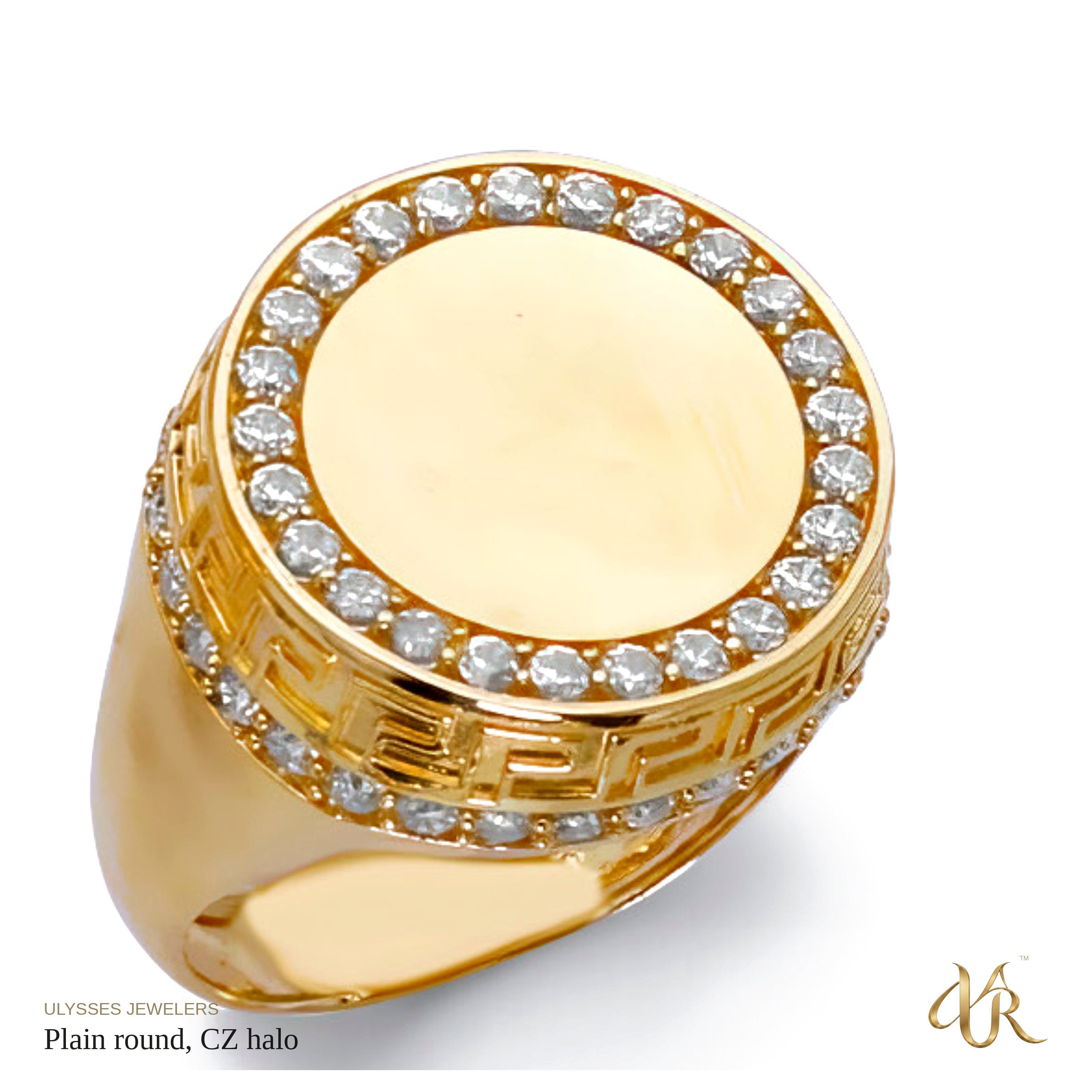 Plain round, CZ halo